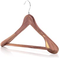 Hangerworld Percha Traje 45cm Madera de Cedro Antipolilla Hombreras Anchas Barra Antideslizante